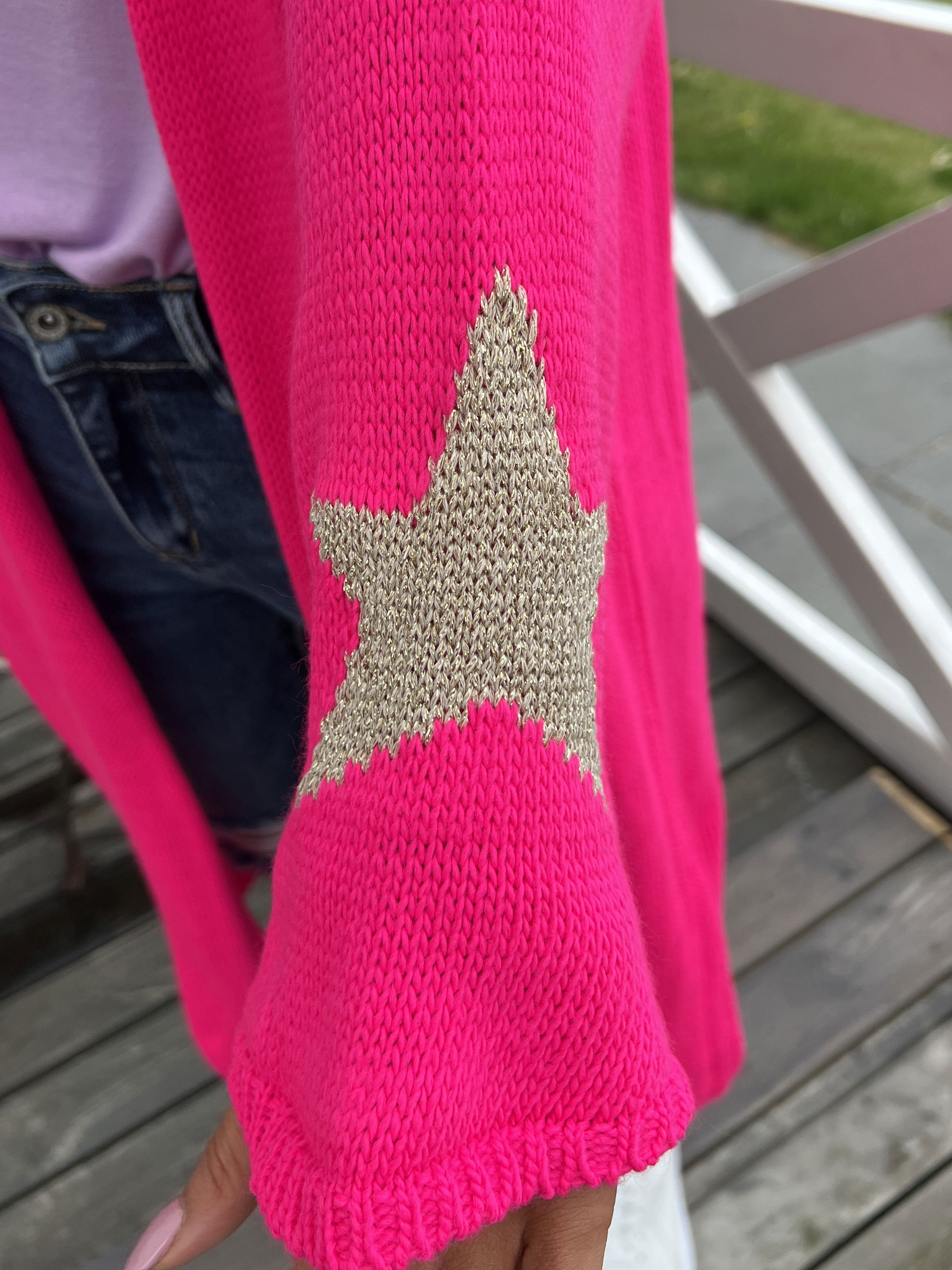 Lowa - Strik cardigan med stjerne på ærmet